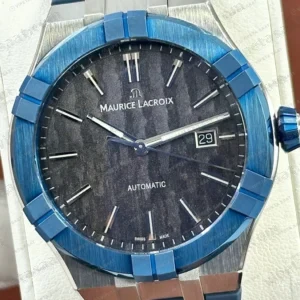 Maurice Lacroix Aikon Mavi Kadran Kauçuk Dokulu Gece Super Clone ETA Saat detay 6
