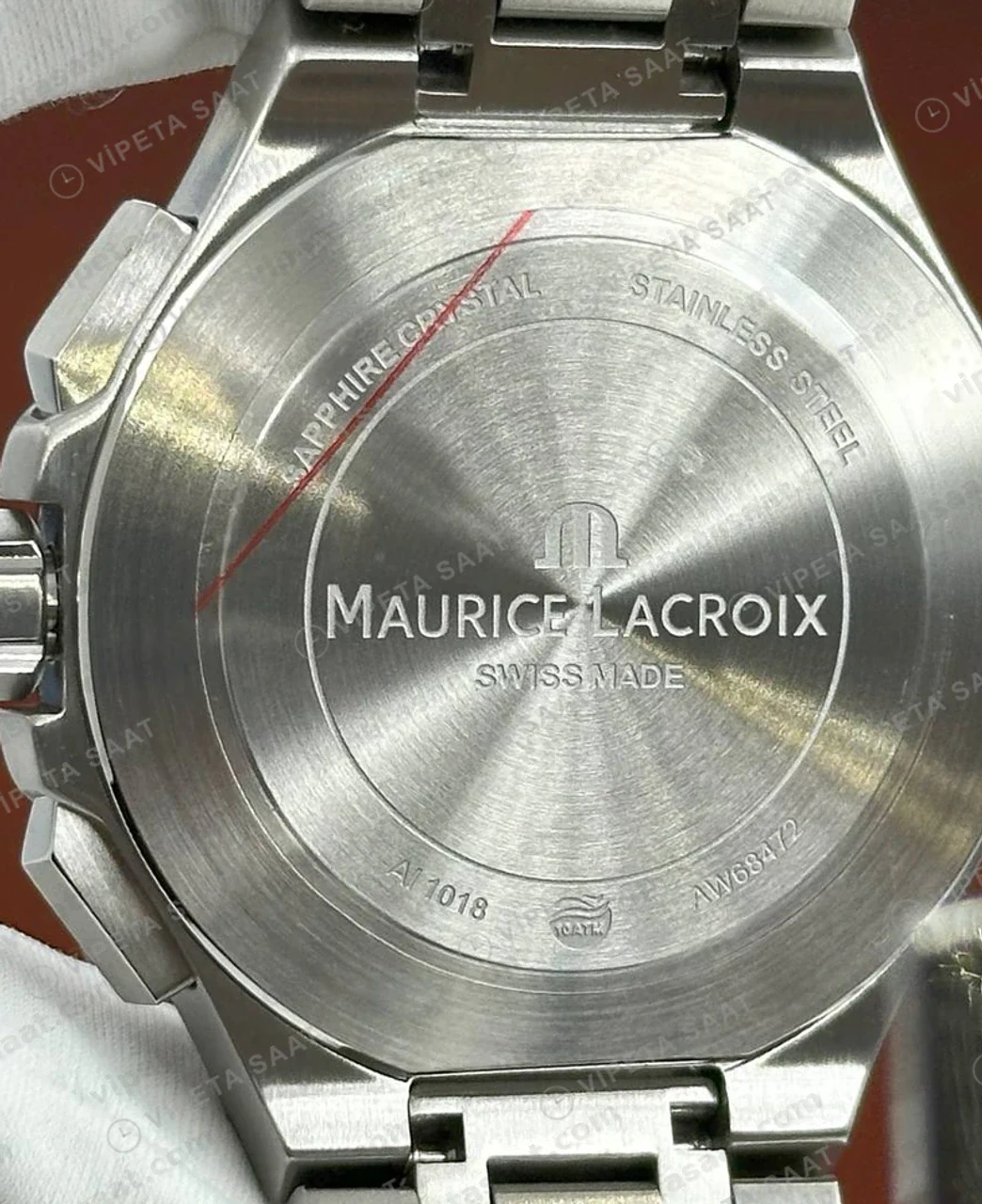 Maurice Lacroix Aikon Mavi Kronograf Çelik Bileklik Super Clone ETA Saat detay 3