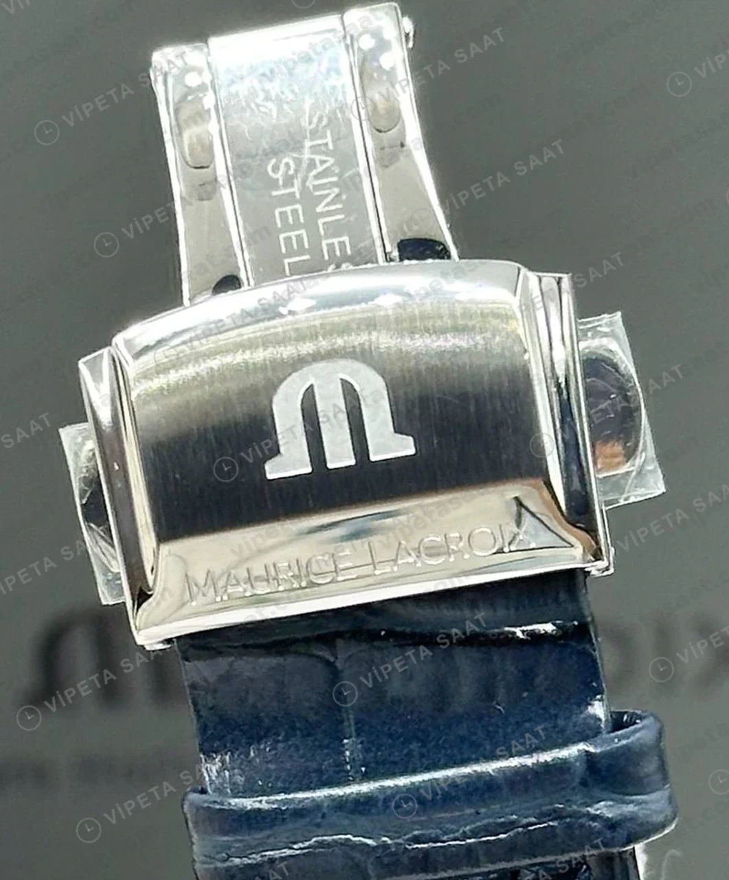 Maurice Lacroix Aikon Mavi Kronograf Kauçuk Super Clone ETA Saat detay 4
