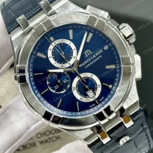 Maurice Lacroix Aikon Mavi Kronograf Kauçuk Super Clone ETA Saat detay 6