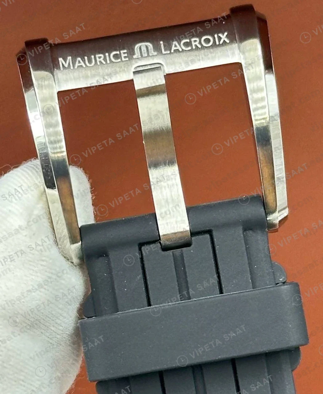 Maurice Lacroix Aikon Siyah Kronograf Kauçuk Gece Super Clone ETA Saat detay 5