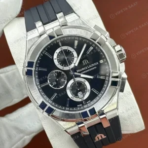 Maurice Lacroix Aikon Siyah Kronograf Kauçuk Gece Super Clone ETA Saat detay 6