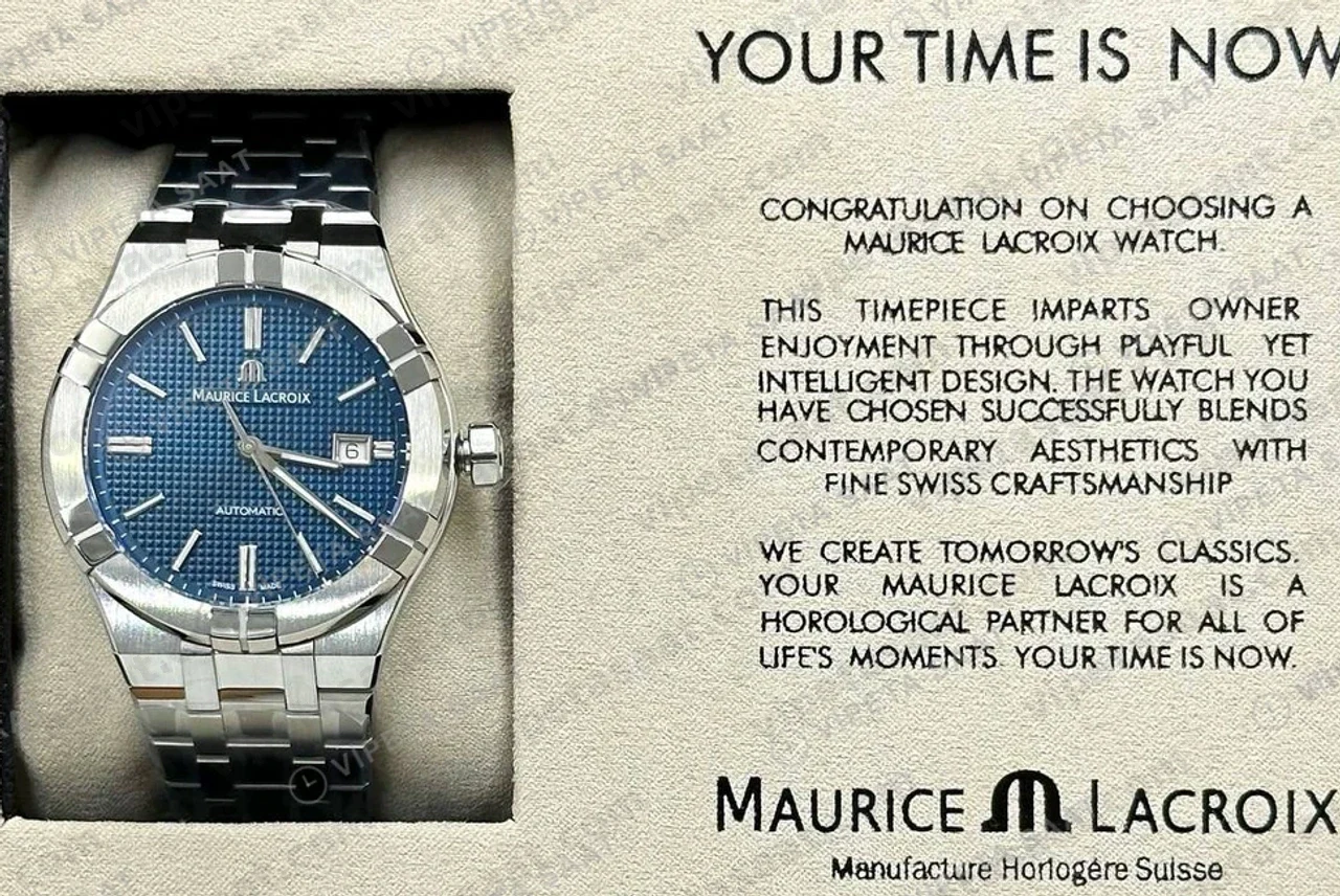 Maurice Lacroix Aikon Venturer Mavi Kadran Çelik Dalış Super Clone ETA Saat yan görünüm