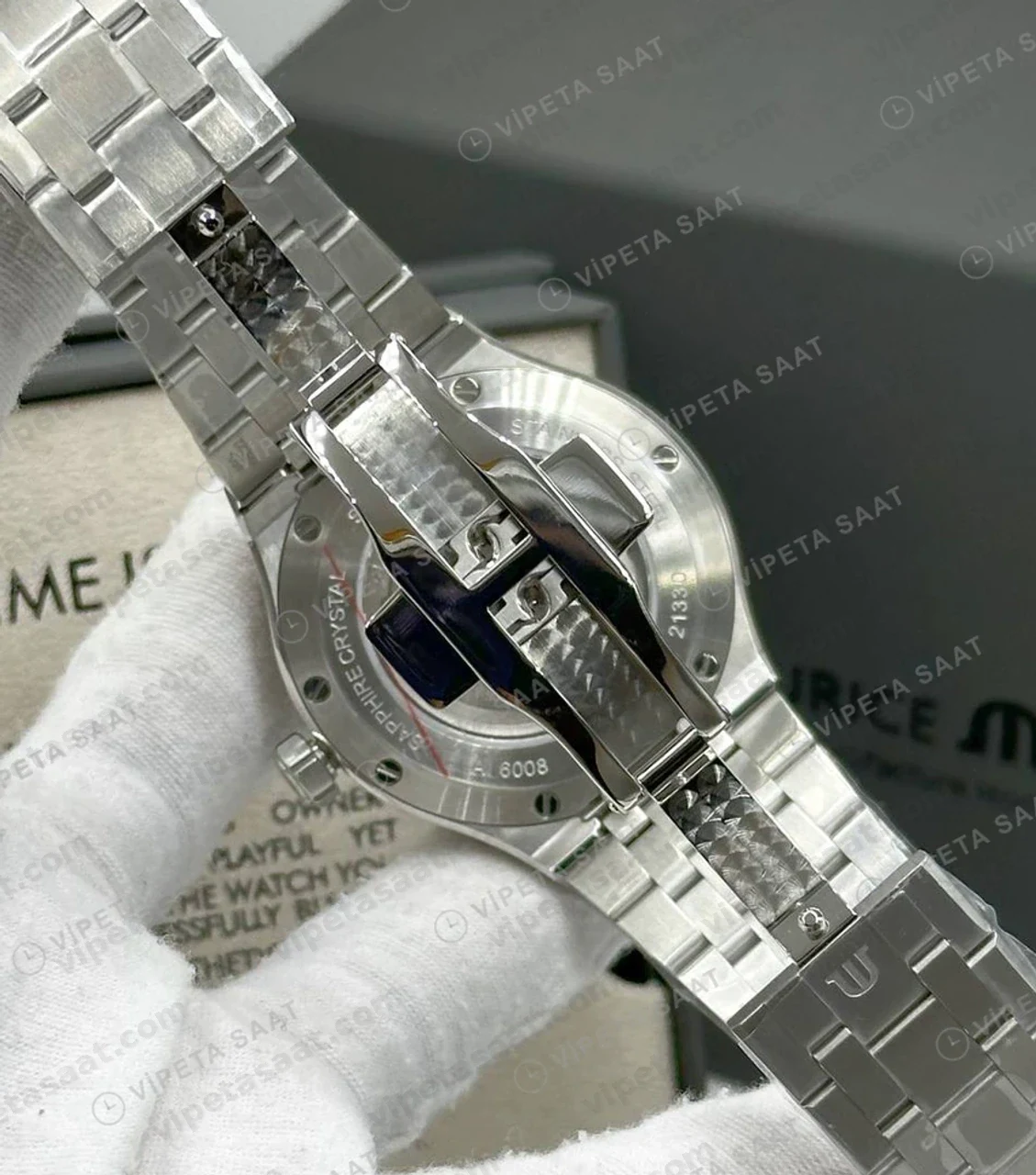 Maurice Lacroix Aikon Venturer Mavi Kadran Çelik Dalış Super Clone ETA Saat detay 5
