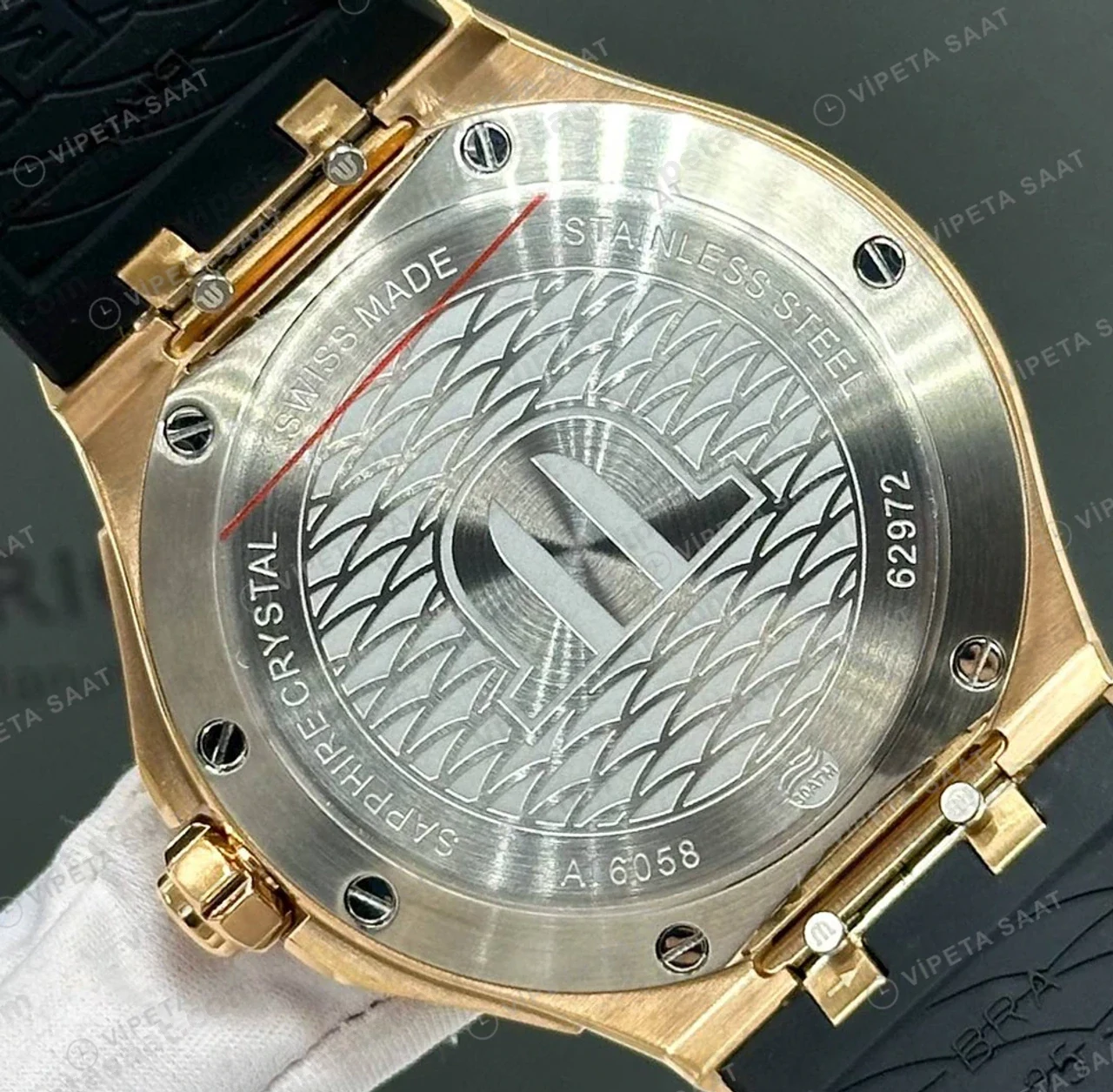 Maurice Lacroix Aikon Venturer Rose Siyah Dalış Kauçuk Super Clone ETA Saat detay 3