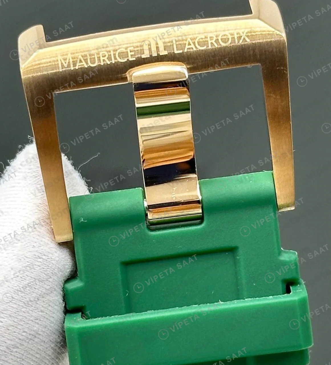 Maurice Lacroix Aikon Venturer Rose Yeşil Dalış Kauçuk Super Clone ETA Saat detay 5