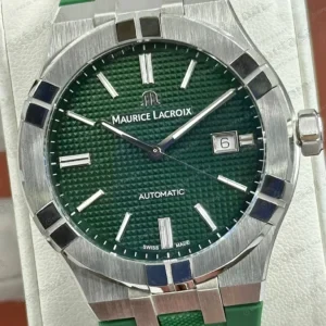 Maurice Lacroix Aikon Yeşil Kadran Kauçuk Dokulu Super Clone ETA Saat detay 4