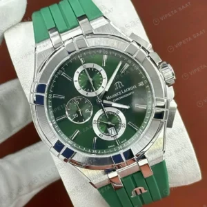 Maurice Lacroix Aikon Yeşil Kronograf Kauçuk Super Clone ETA Saat detay 6