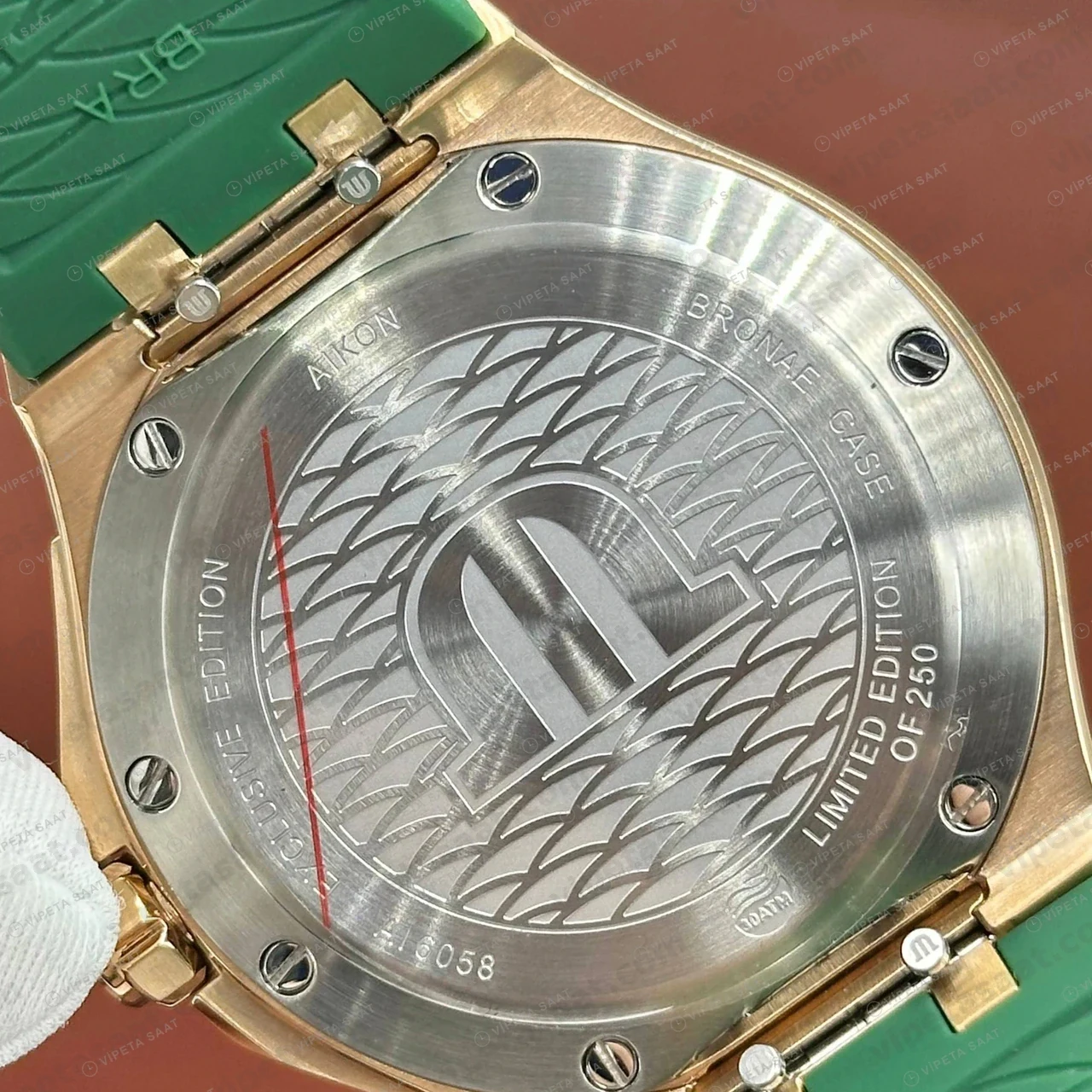 Maurice Lacroix Pontos S Rose Yeşil Dalış Kauçuk Super Clone ETA Saat detay 5