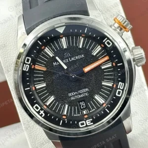 Maurice Lacroix Pontos S Siyah Kadran Dalış Kauçuk Super Clone ETA Saat detay 6