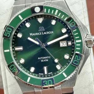 Maurice Lacroix Pontos S Yeşil Kadran Dalış Kauçuk Super Clone ETA Saat detay 6