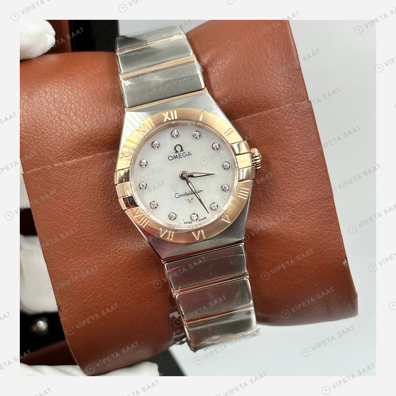Omega Constellation Beyaz Kadran İki Renk Super Clone ETA Eta Saat detay 6