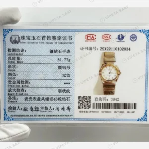 Omega Constellation Beyaz Sedef Pırlanta İki Renk Super Clone ETA Eta Saat karşıdan görünüm