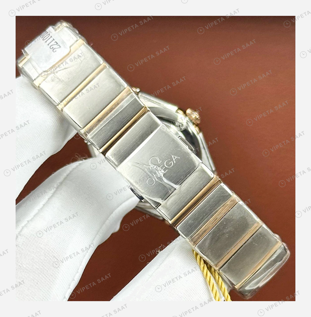 Omega Constellation Beyaz Sedef Pırlanta İki Renk Super Clone ETA Eta Saat detay 6