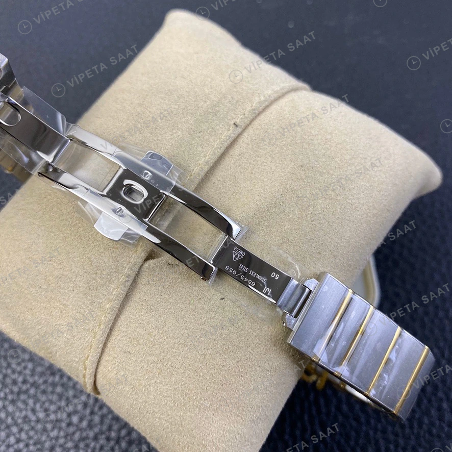 Omega Constellation Celik Altin Beyaz Sedef Kadran Celik Kordon Super Clone Eta Eta Saat detay 5