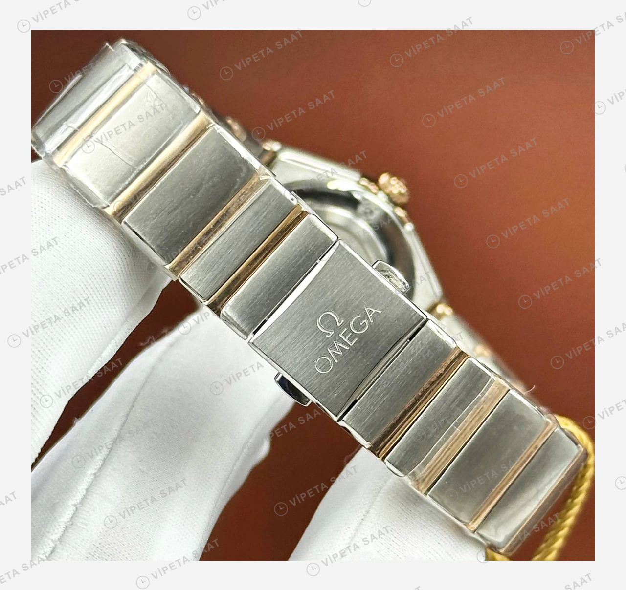 Omega Constellation Gümüş Kadran İki Renk Super Clone ETA Eta Saat detay 6