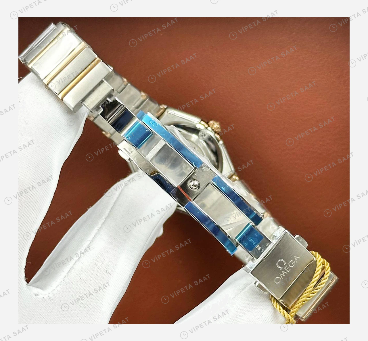 Omega Constellation Gümüş Kadran İki Renk Super Clone ETA Eta Saat detay 7