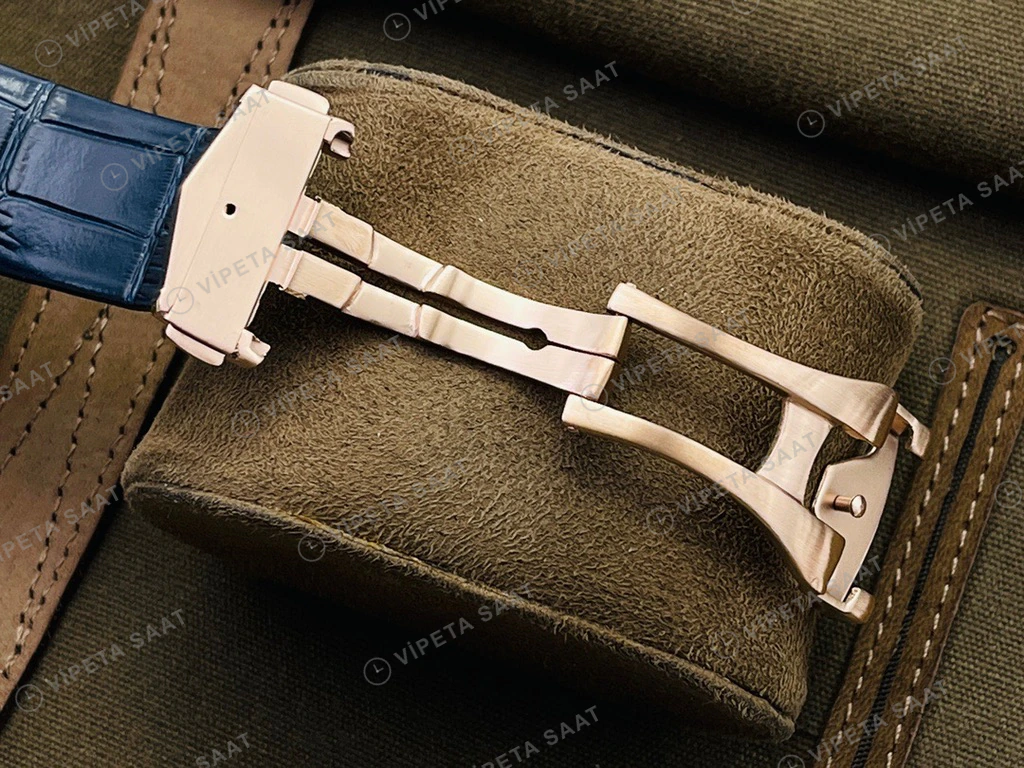 Omega Constellation Mavi Kadran Rose Kasa Mavi Deri Super Clone Eta Eta Saat detay 8