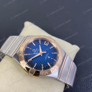 Omega Constellation Rose Kasa Mavi Kadran Celik Kordon Super Clone Eta Saat görünüm 1
