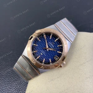 Omega Constellation Rose Kasa Mavi Kadran Celik Kordon Super Clone Eta Eta Saat karşıdan görünüm