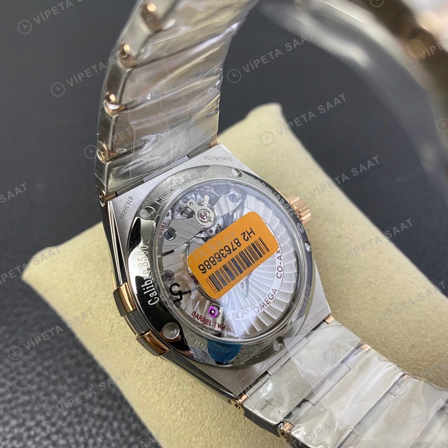Omega Constellation Rose Kasa Mavi Kadran Celik Kordon Super Clone Eta Eta Saat detay 5