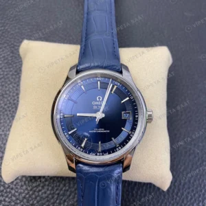 Omega De Ville Mavi Kadran Mavi Deri Super Clone Eta Eta Saat karşıdan görünüm