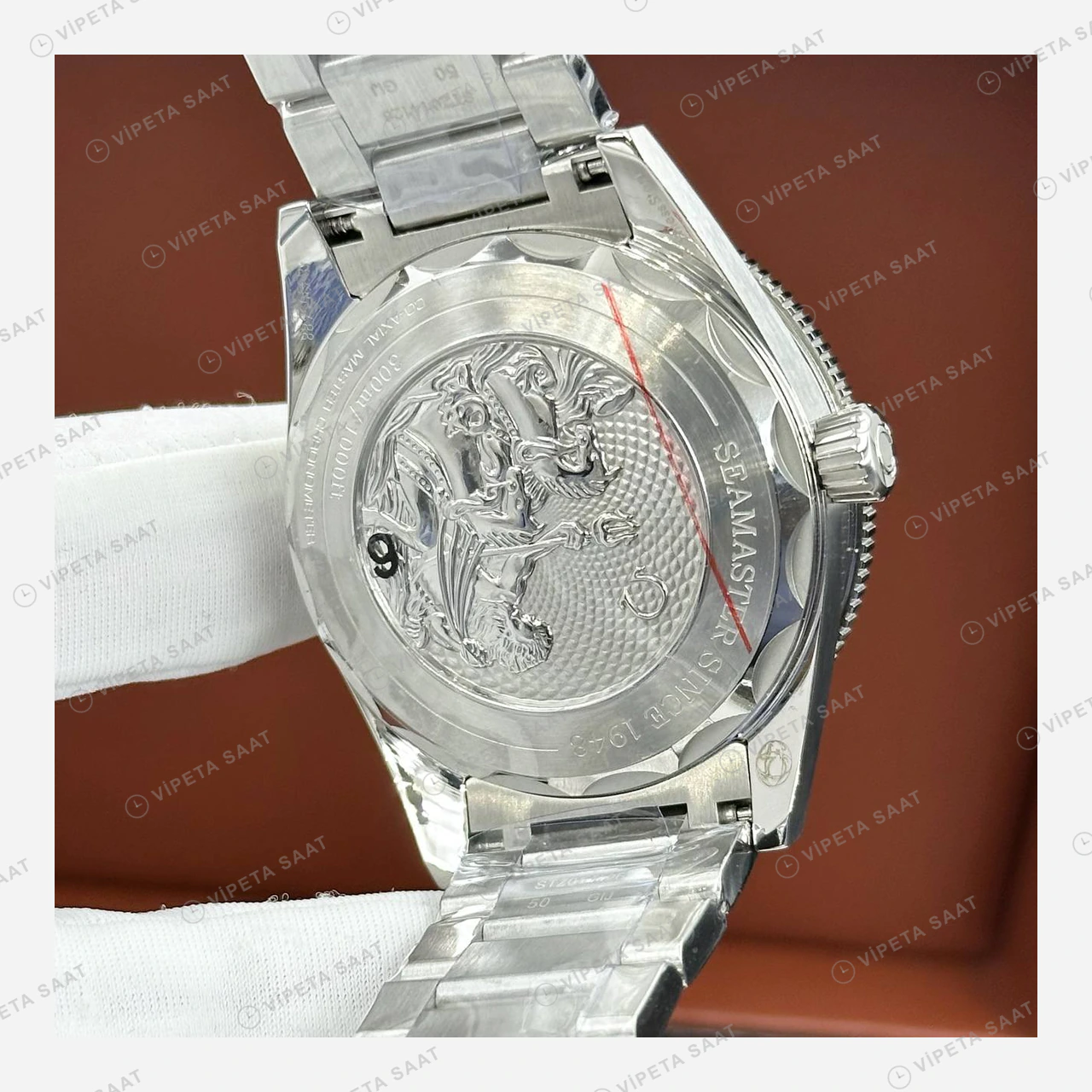 Omega Seamaster 300 Mavi Kadran Çelik Klasik Super Clone ETA Eta Saat detay 6