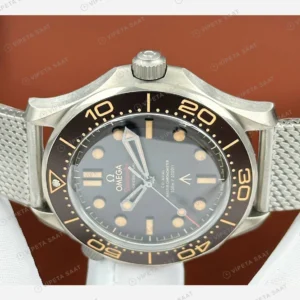 Omega Seamaster 300 Siyah Kadran Çelik Örgü Klasik 2 Super Clone ETA Eta Saat karşıdan görünüm