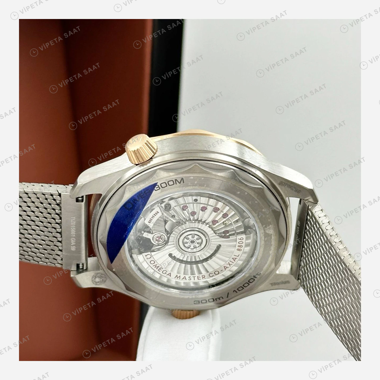 Omega Seamaster 300 Yeşil Kadran Çelik Örgü Super Clone ETA Eta Saat detay 4