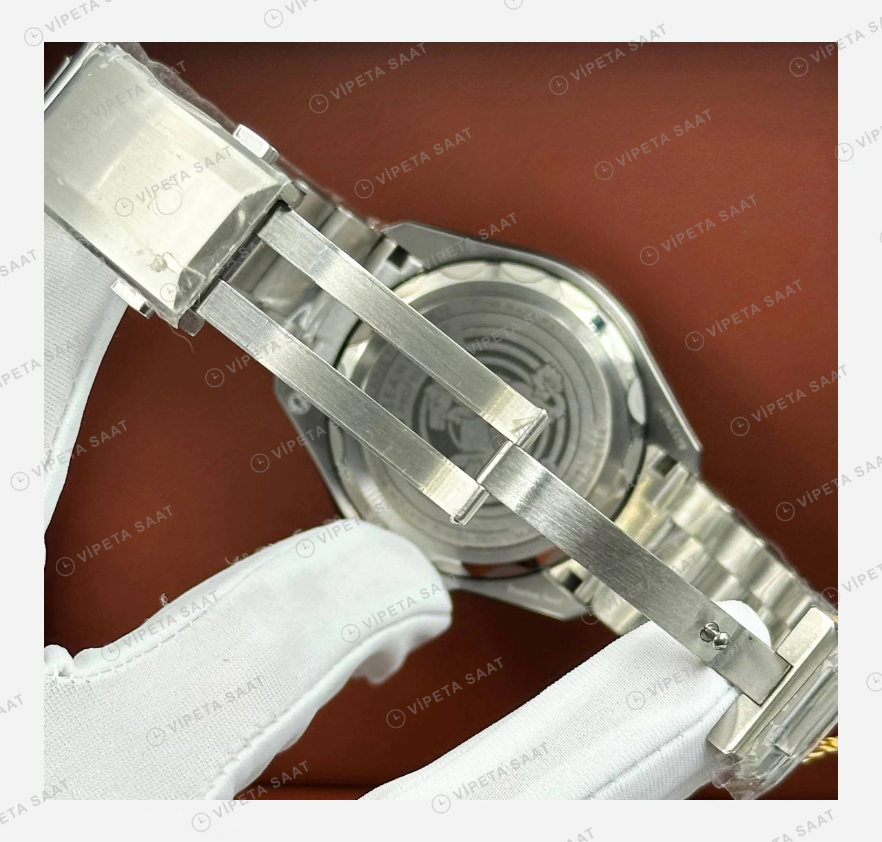 Omega Seamaster Aqua Terra Beyaz Kadran Mavi Bezel Çelik Super Clone ETA Eta Saat detay 3