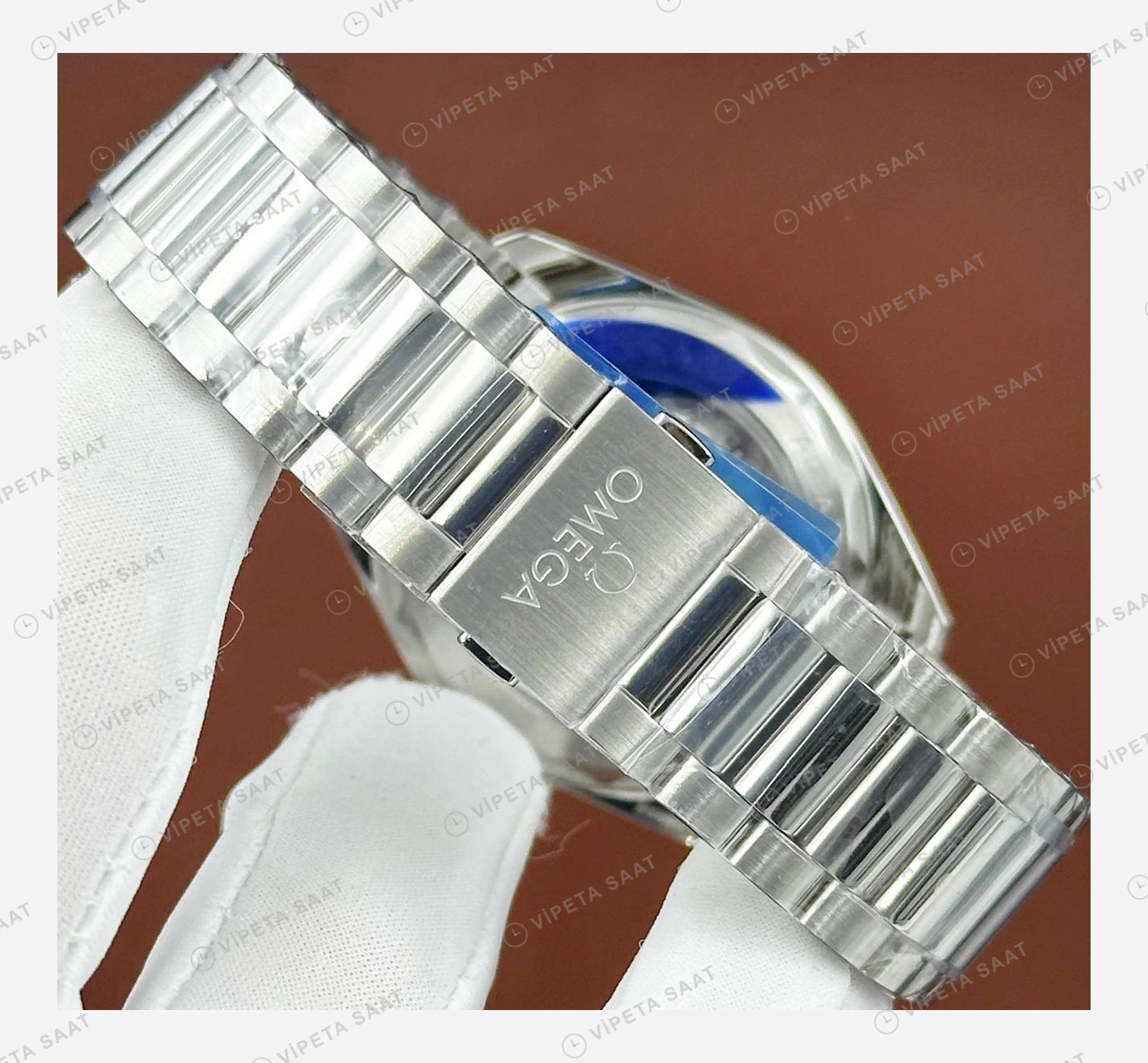 Omega Seamaster Aqua Terra Mavi Kadran Çelik Derin Super Clone ETA Eta Saat detay 6