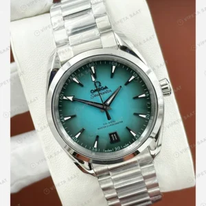Omega Seamaster Aqua Terra Turkuaz Kadran Çelik Deniz 2 Super Clone ETA Eta Saat karşıdan görünüm