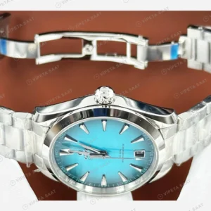 Omega Seamaster Aqua Terra Turkuaz Kadran Çelik Deniz Super Clone ETA Eta Saat karşıdan görünüm