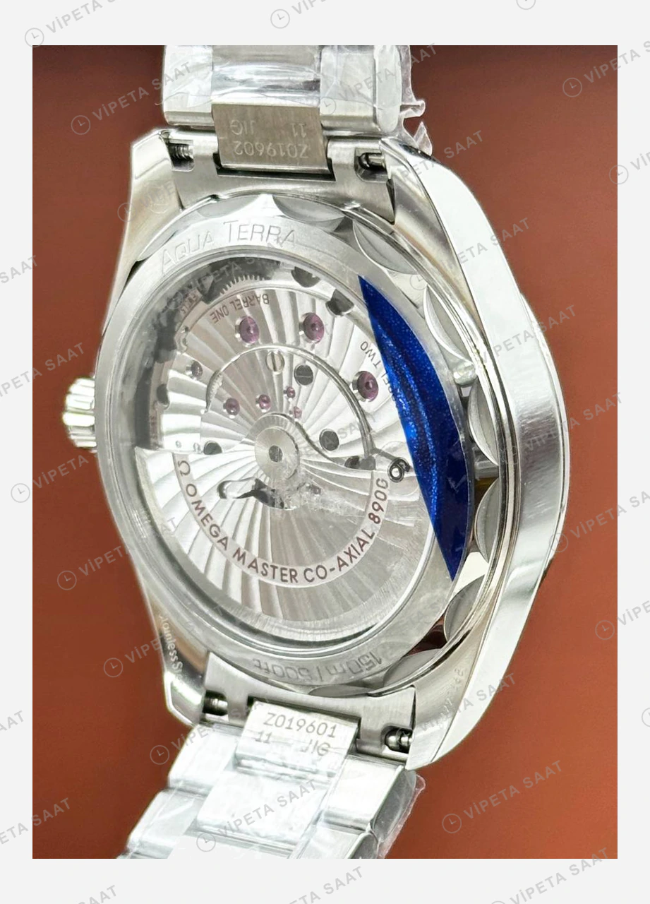 Omega Seamaster Aqua Terra Turkuaz Kadran Çelik Deniz Super Clone ETA Eta Saat detay 5