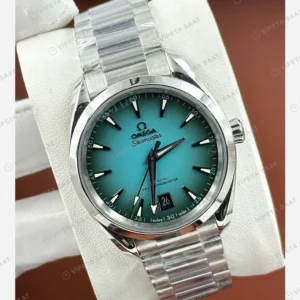 Omega Seamaster Aqua Terra Turkuaz Kadran Çelik Klasik 2 Super Clone ETA Eta Saat karşıdan görünüm