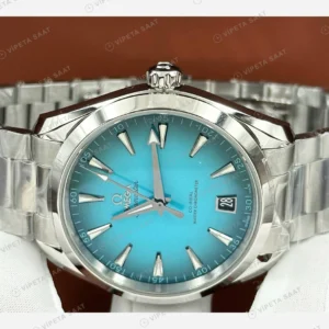Omega Seamaster Aqua Terra Turkuaz Kadran Çelik Klasik Super Clone ETA Eta Saat karşıdan görünüm