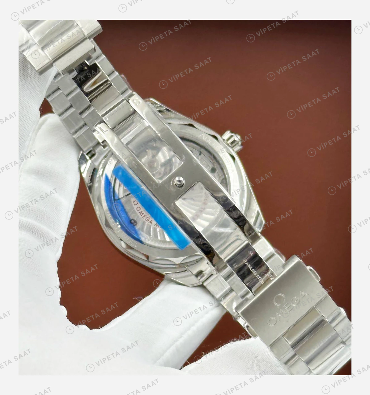 Omega Seamaster Aqua Terra Turkuaz Kadran Çelik Super Clone ETA Eta Saat detay 5