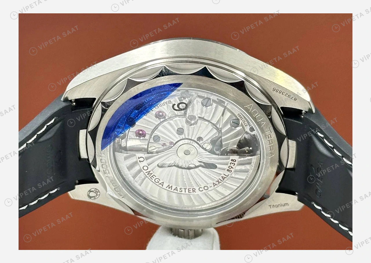 Omega Seamaster Aqua Terra Worldtimer Gri Kadran Kauçuk Super Clone ETA Eta Saat detay 4