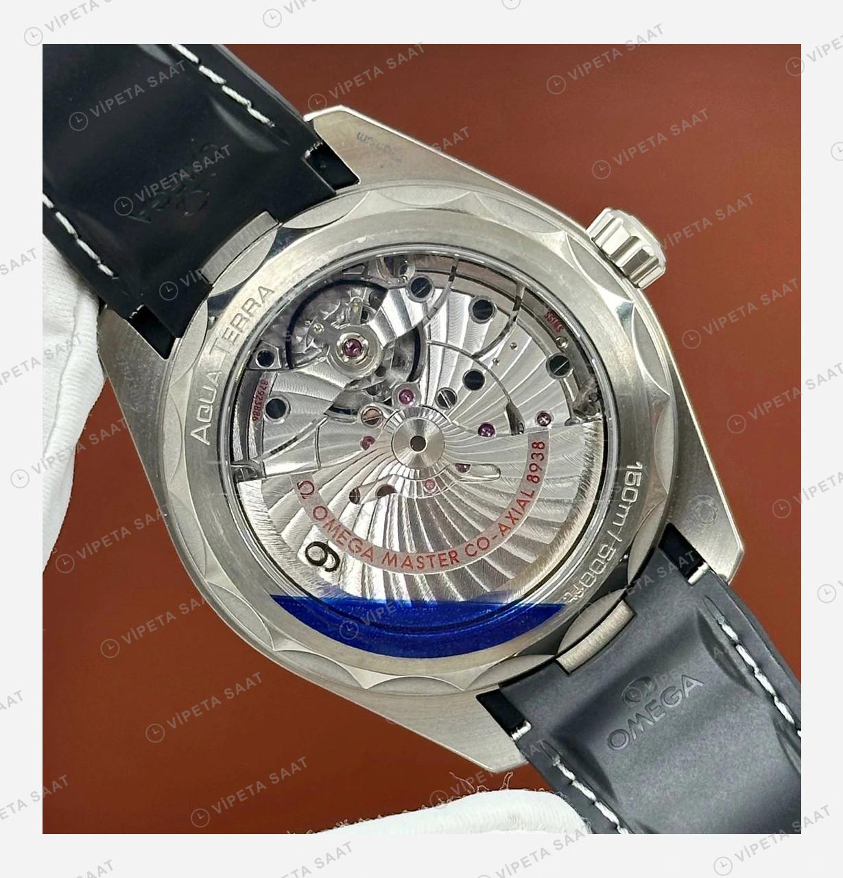 Omega Seamaster Aqua Terra Worldtimer Gri Kadran Kauçuk Super Clone ETA Eta Saat detay 5