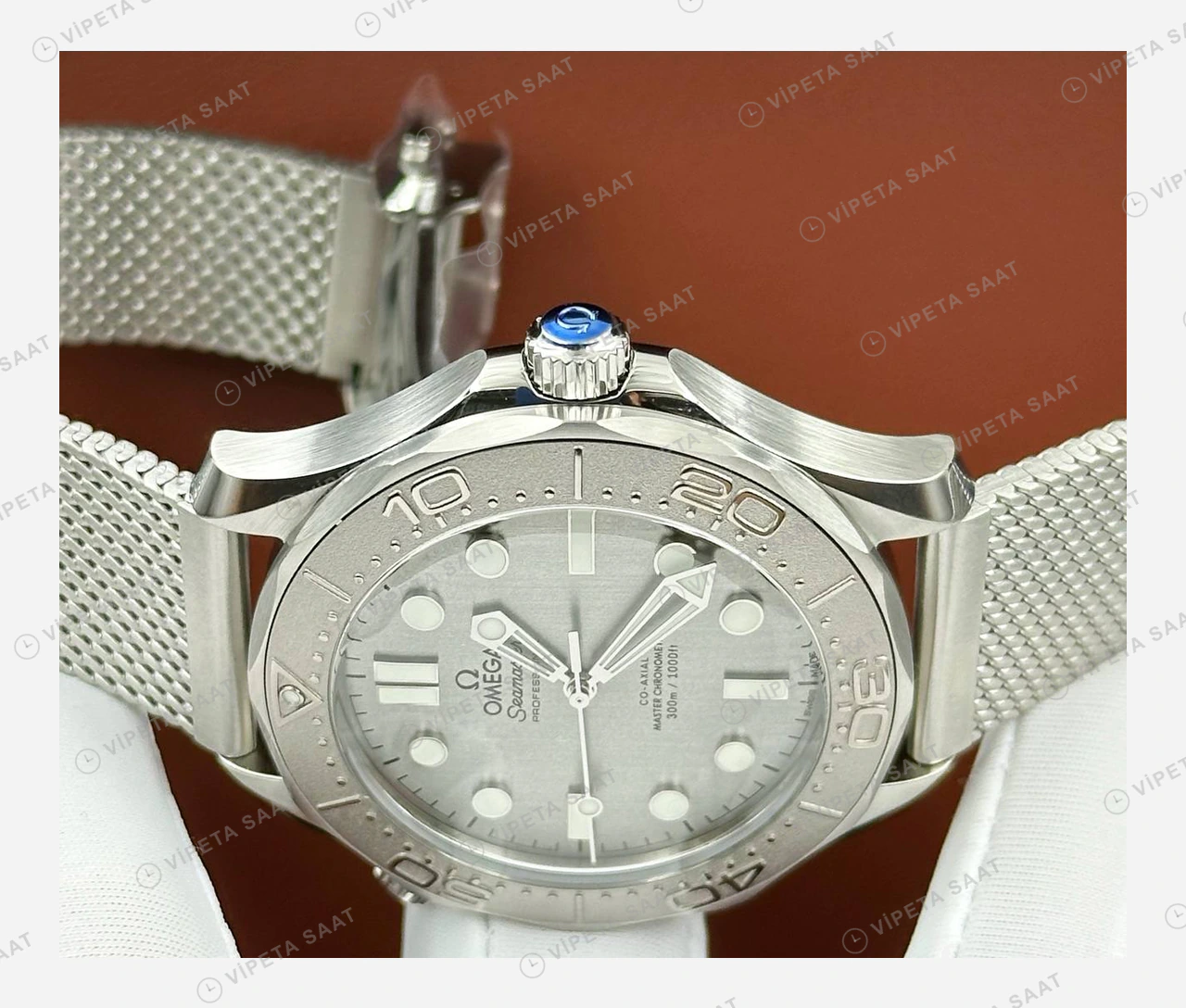 Omega Seamaster Diver 300M Gri Kadran Çelik Super Clone ETA Eta Saat detay 3