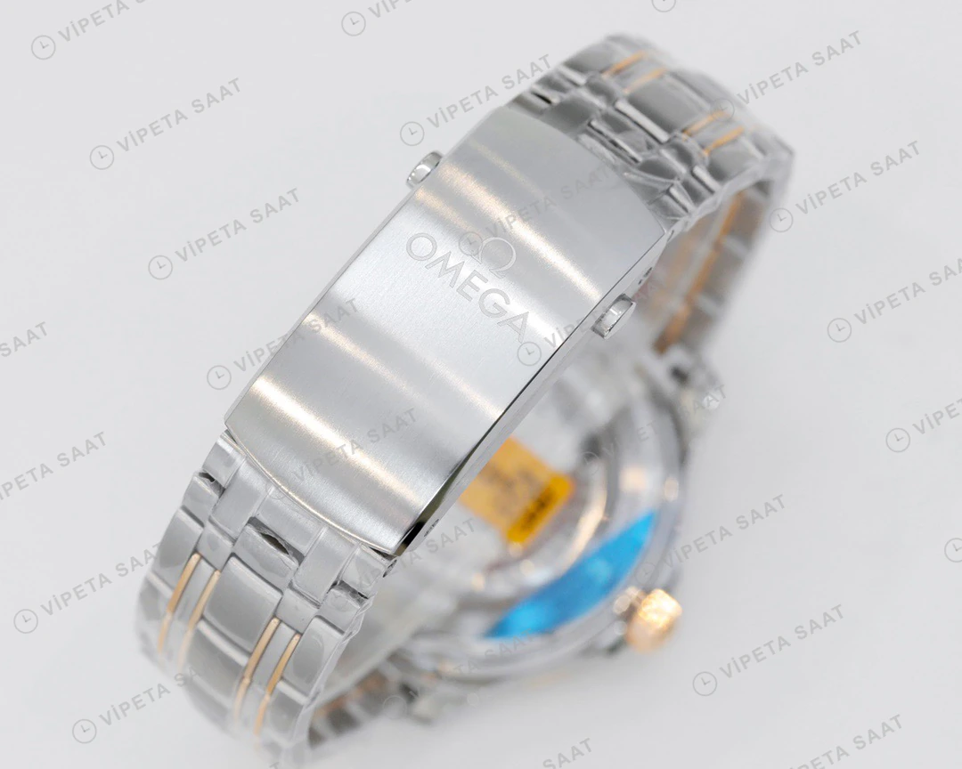 Omega Seamaster Diver 300M Gri Kadran Siyah Bezel Celik Rose Kordon Super Clone Eta Eta Saat detay 7