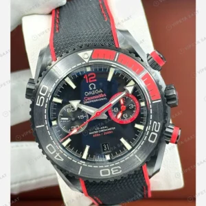 Omega Seamaster Diver 300M Gri Kırmızı Kronograf Kauçuk Super Clone ETA Eta Saat detay 6