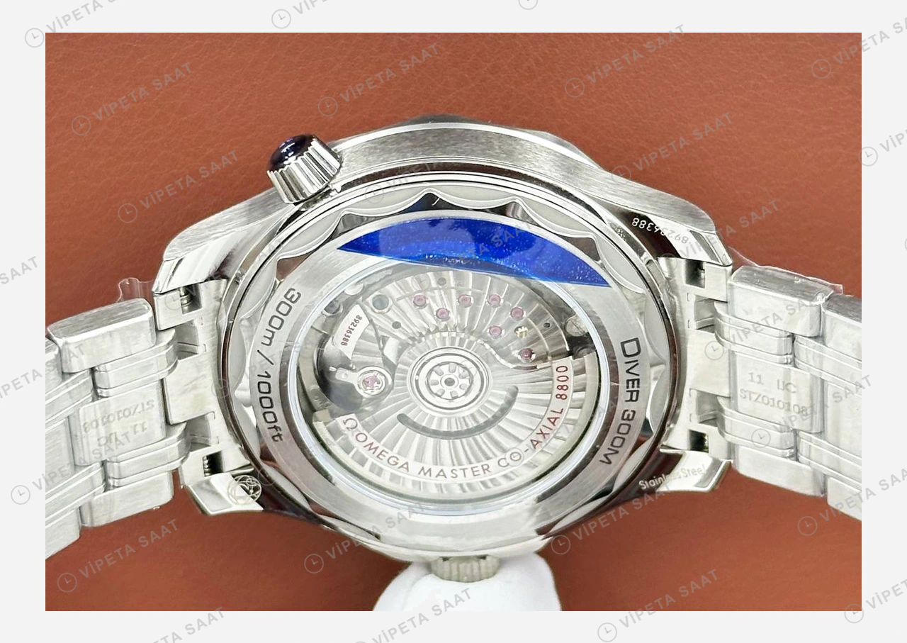 Omega Seamaster Diver 300M Mavi Kadran Çelik Derin Super Clone ETA Eta Saat detay 3