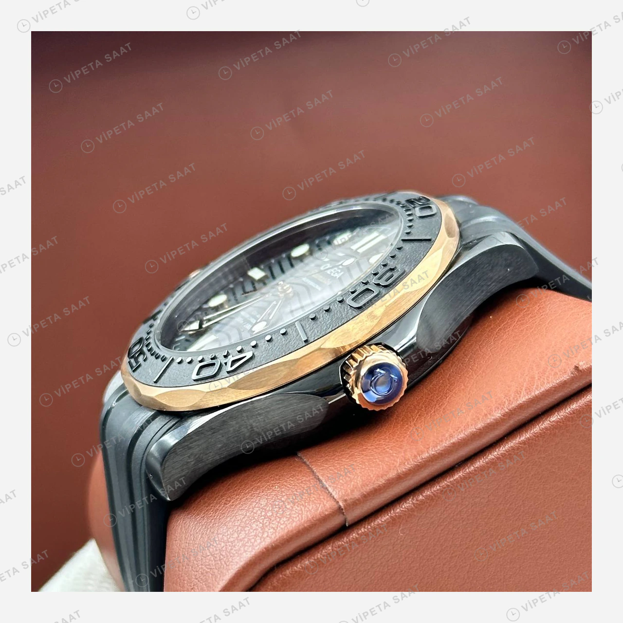 Omega Seamaster Diver 300M Siyah Dalga Kadran İki Renk Kauçuk Super Clone ETA Eta Saat detay 4