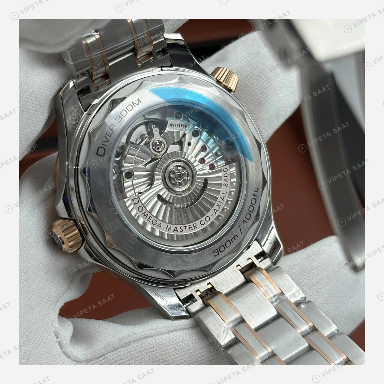 Omega Seamaster Diver 300M Siyah Dalga Kadran İki Renk Super Clone ETA Eta Saat detay 4