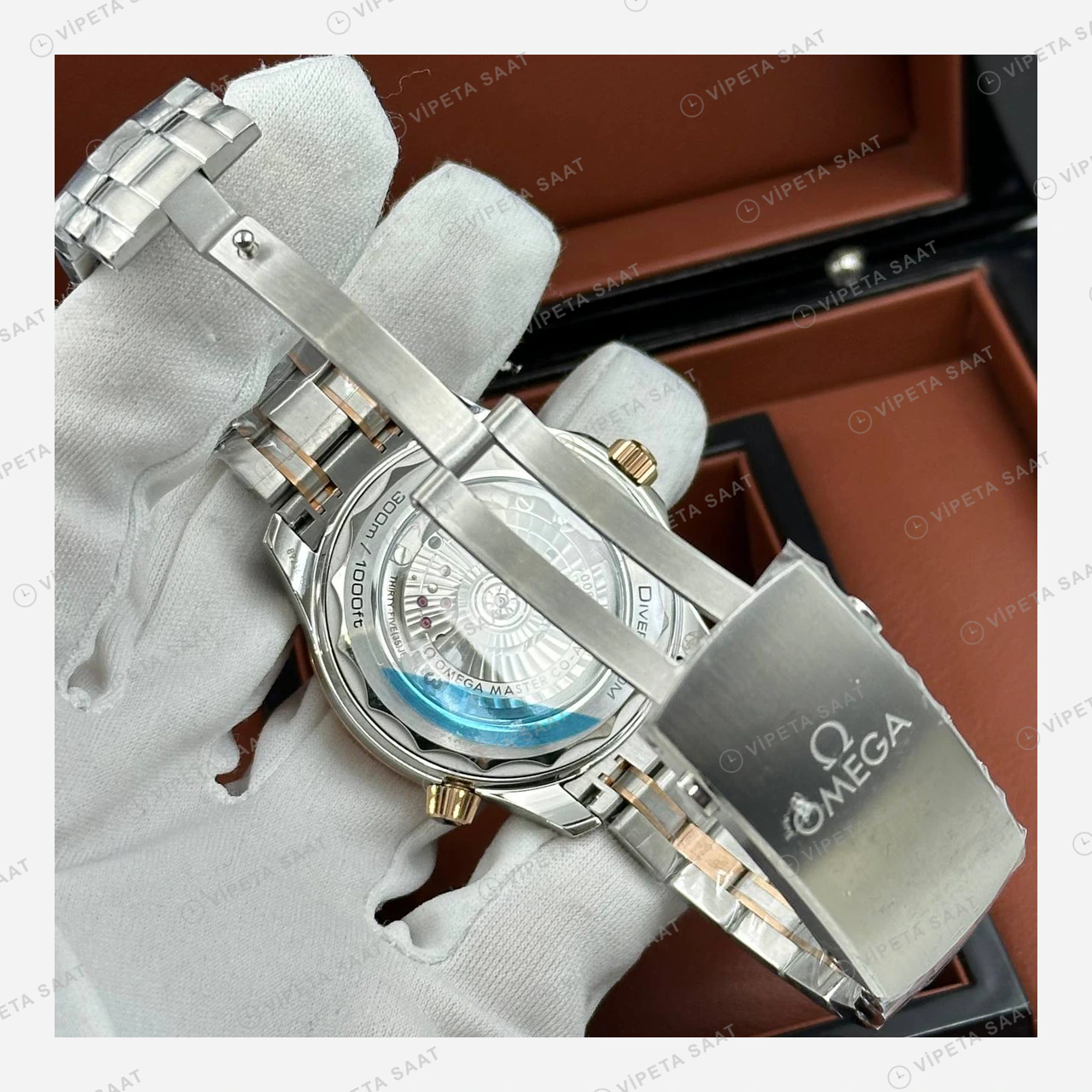 Omega Seamaster Diver 300M Siyah Dalga Kadran İki Renk Super Clone ETA Eta Saat detay 7