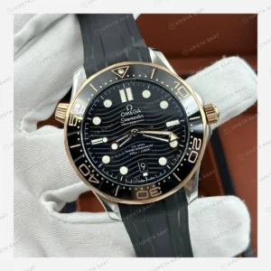 Omega Seamaster Diver 300M Siyah Kadran İki Renk Kauçuk Klasik Super Clone ETA Eta Saat detay 4