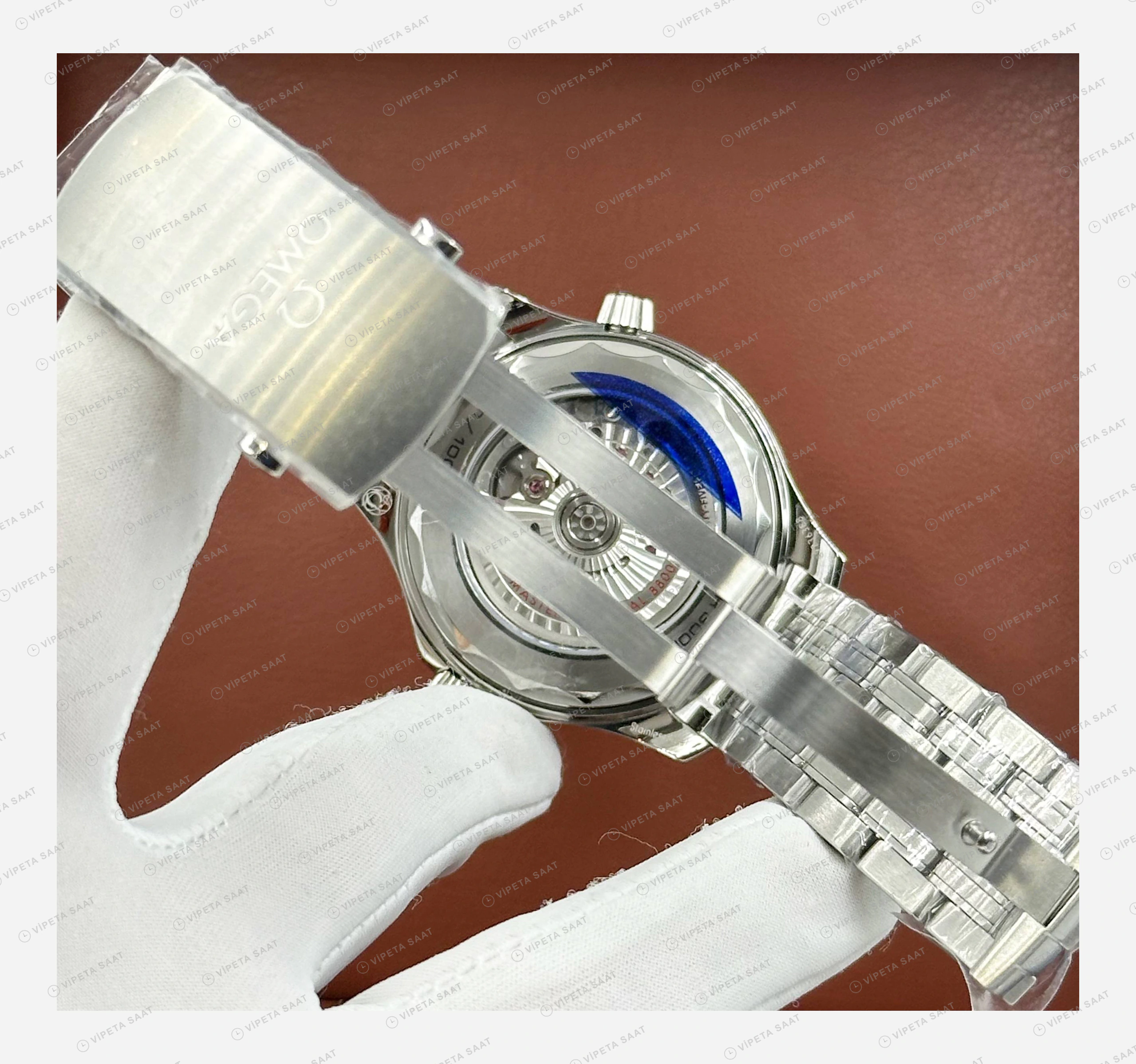Omega Seamaster Diver 300M Yeşil Kadran Çelik Usta Super Clone ETA Eta Saat detay 7