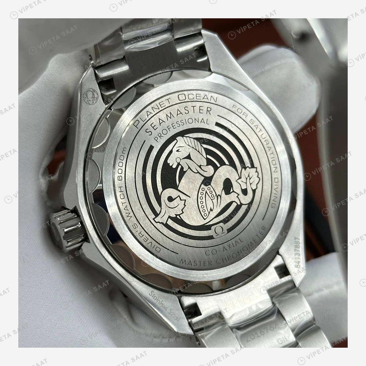 Omega Seamaster Planet Ocean Beyaz Kadran GMT Çelik Super Clone ETA Eta Saat detay 4