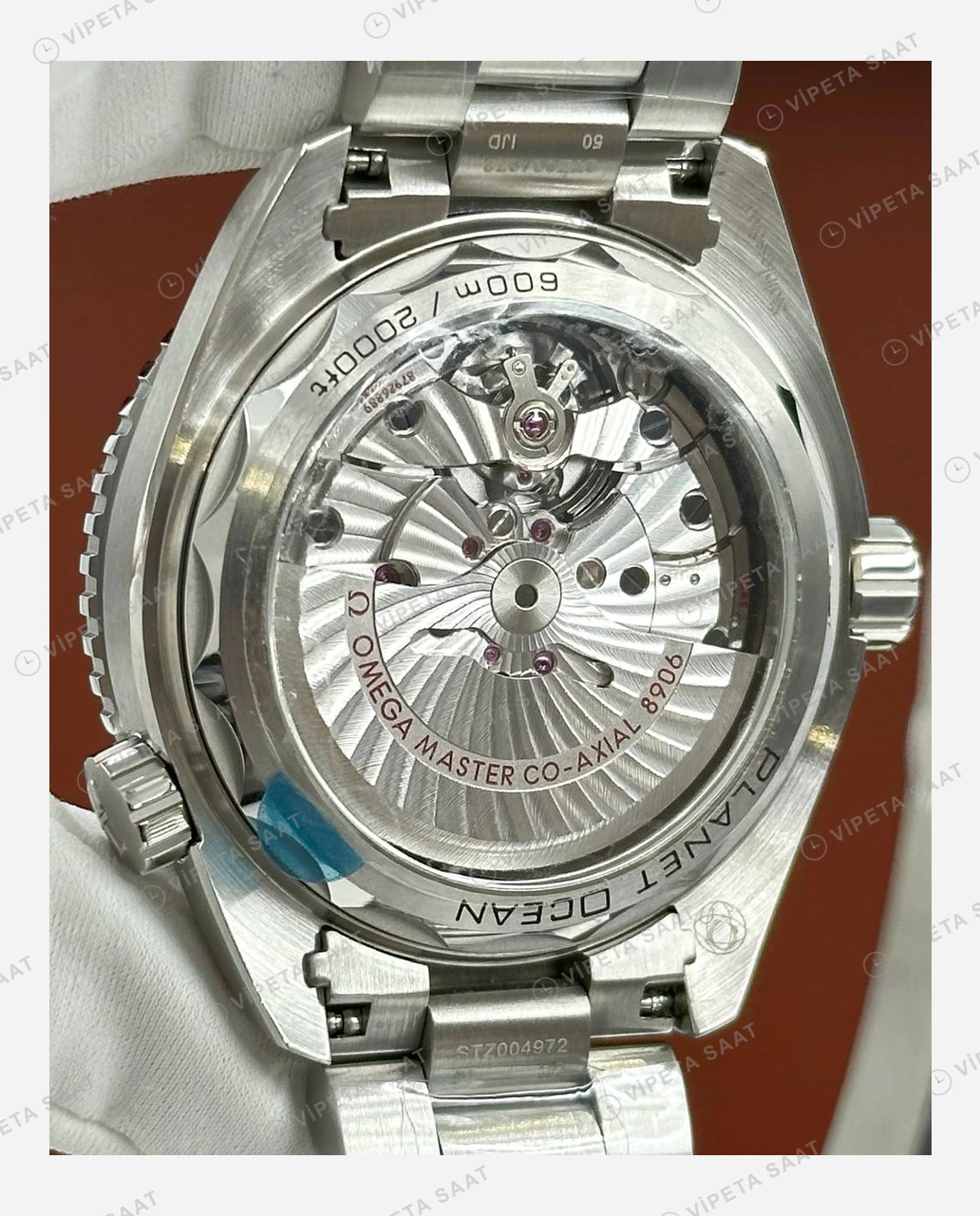 Omega Seamaster Planet Ocean GMT Gri Kadran Çelik Super Clone ETA Eta Saat detay 5